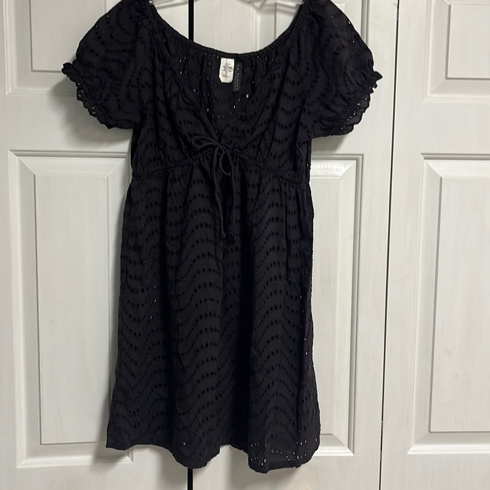 La Blanca by Rid Beattie Black Eyelet Coverup Size L